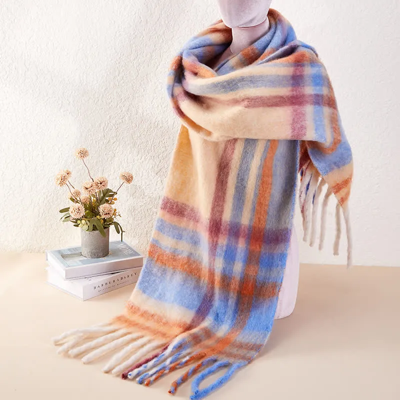 Unisex Classic Tassel Plaid Warm Scarf sold by FloralTrip product image thumbnail 4
