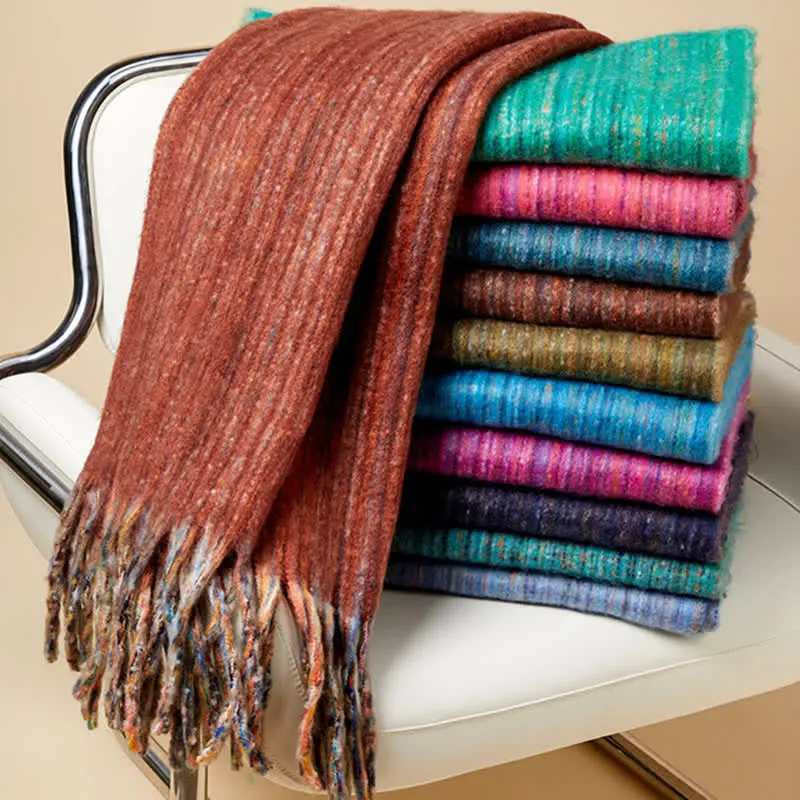 Unisex Bohemian Striped Multicoloured Fringe Scarf sold by FloralTrip product image thumbnail 2