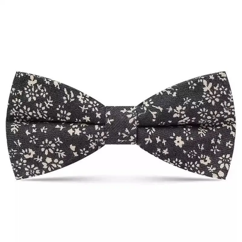 Men's Delicate Floral printed Design Cotton Bow Tie sold by FloralTrip product image thumbnail 3