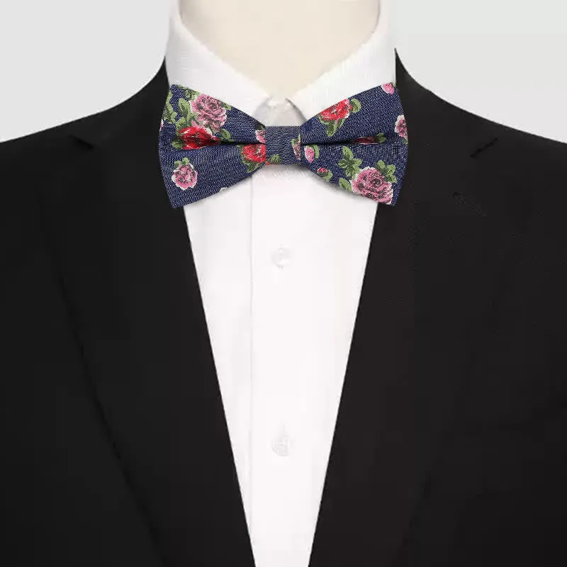 Men's Delicate Floral printed Design Cotton Bow Tie sold by FloralTrip