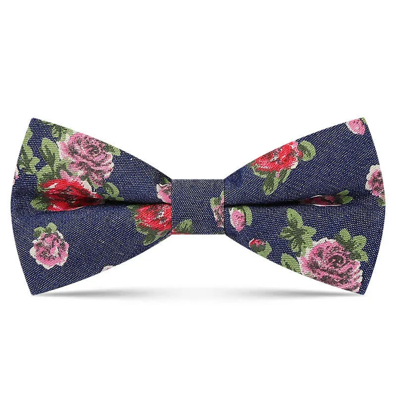 Men's Delicate Floral printed Design Cotton Bow Tie sold by FloralTrip product image thumbnail 2