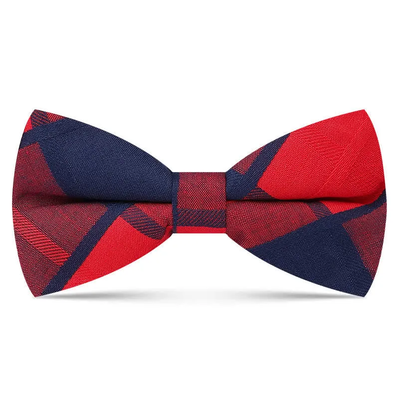 Men's Vintage Plaid Pattern Dark Color Bow Tie sold by FloralTrip product image thumbnail 3