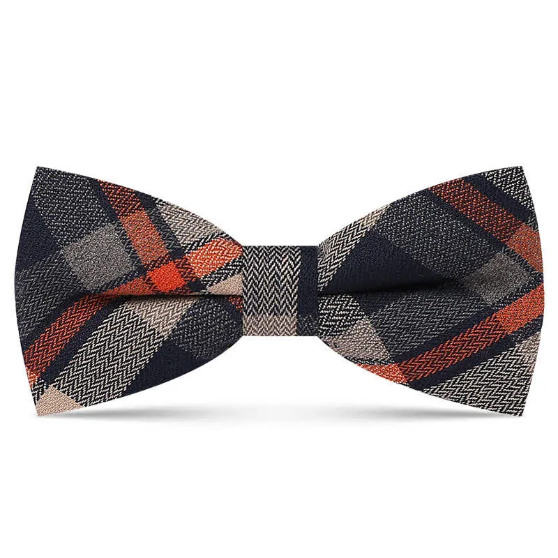 Men's Vintage Plaid Pattern Dark Color Bow Tie sold by FloralTrip product image thumbnail 2