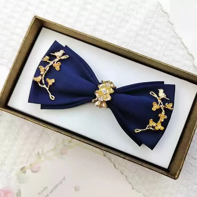 Men's Gold Metal Branches Bird Double Layers Bow Tie sold by FloralTrip product image thumbnail 5
