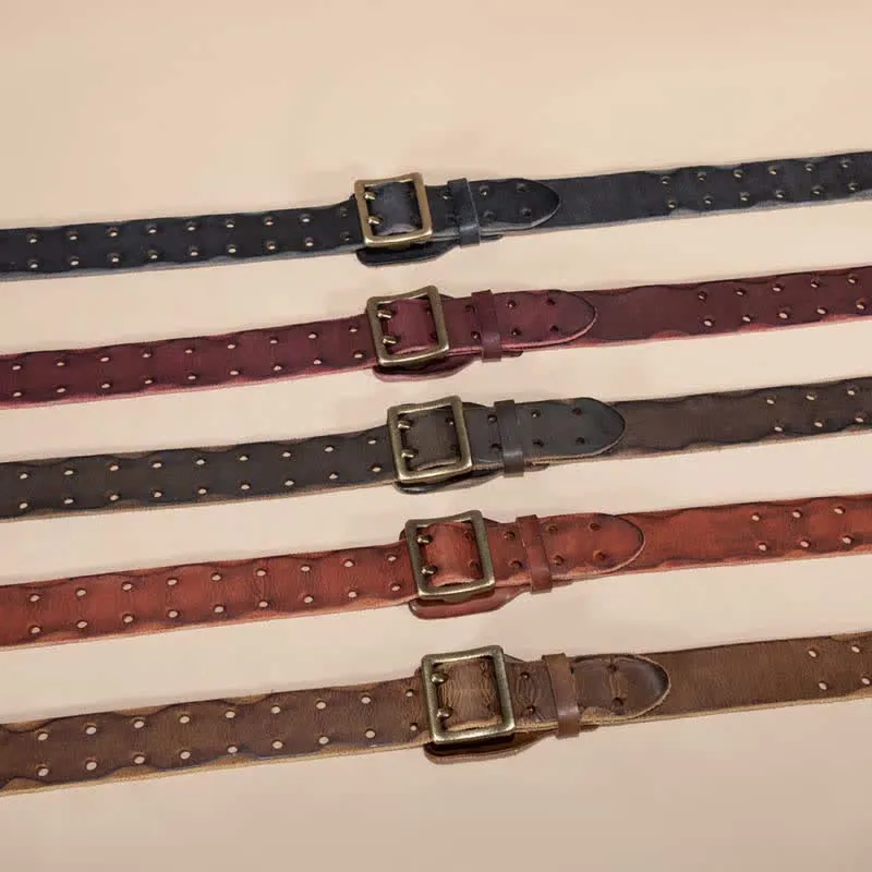 Timeless Square Buckle Double Prong Cowhide Leather Belt sold by FloralTrip product image thumbnail 2