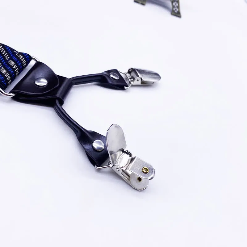 Classic Striped Plaid Paisley 6-Clips Adjustable Suspenders sold by FloralTrip product image thumbnail 5