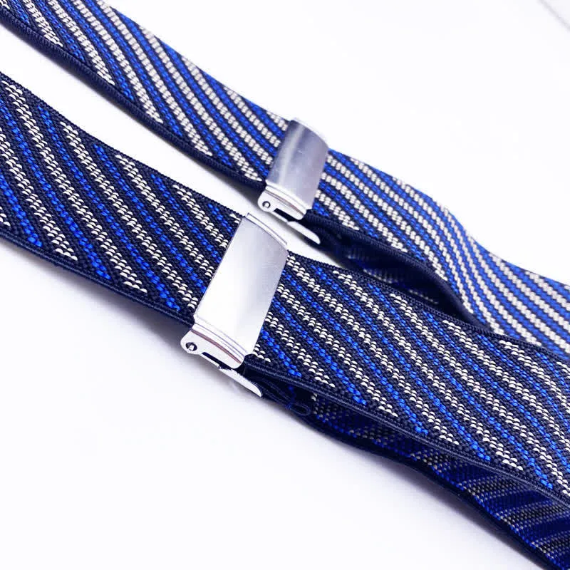 Classic Striped Plaid Paisley 6-Clips Adjustable Suspenders sold by FloralTrip product image thumbnail 3