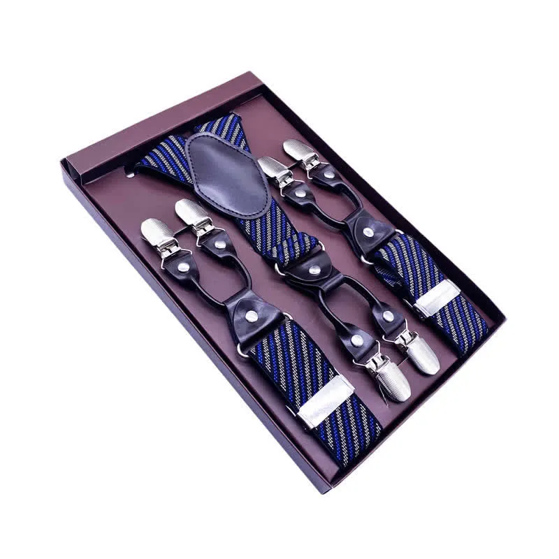 Classic Striped Plaid Paisley 6-Clips Adjustable Suspenders sold by FloralTrip