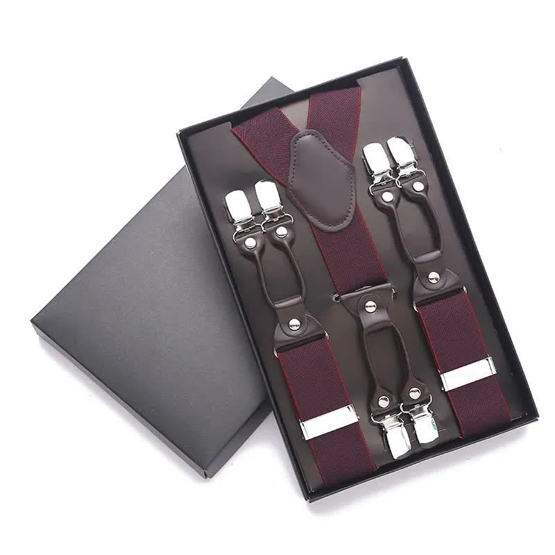 Solid Color 6-Clips Adjustable Suspenders sold by FloralTrip product image thumbnail 3