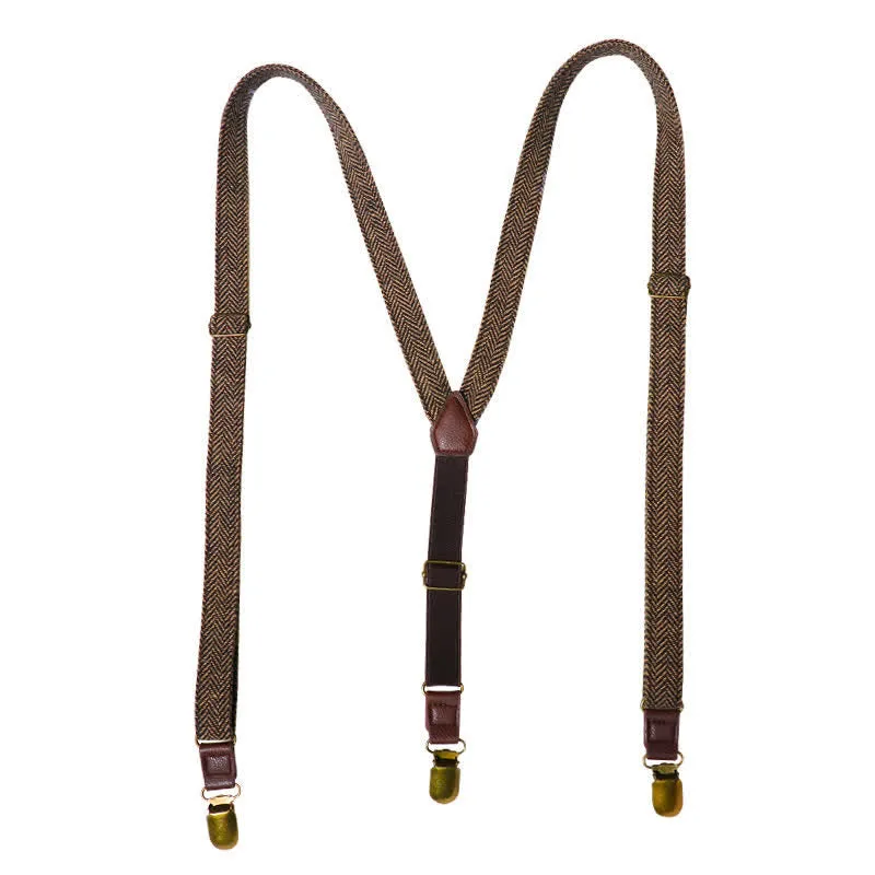 Yellowish-Brown Herringbone Straps Y-back Suspenders sold by FloralTrip product image thumbnail 5
