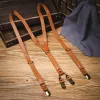 Light Brown Vintage Adjustable Leather Suspenders sold by FloralTrip