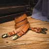 Light Brown Vintage Adjustable Leather Suspenders sold by FloralTrip