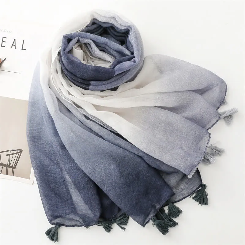 Women's Fresh Unique Gradient Color Thin Scarf sold by FloralTrip product image thumbnail 4