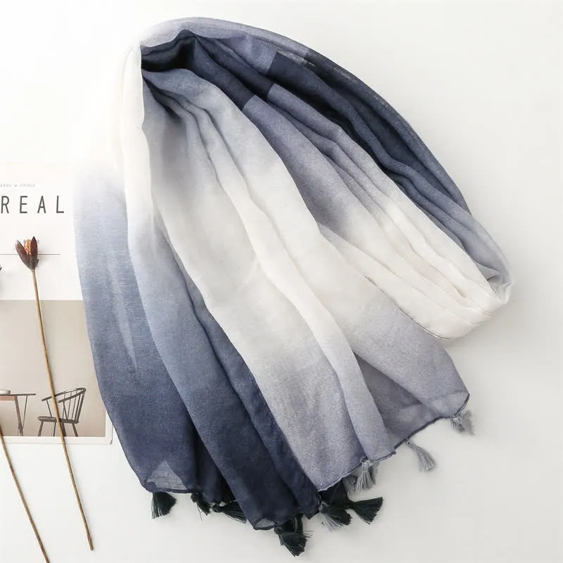 Women's Fresh Unique Gradient Color Thin Scarf sold by FloralTrip product image thumbnail 3