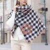 Unisex Large Flower Print Checked Tassel Trim Scarf sold by FloralTrip