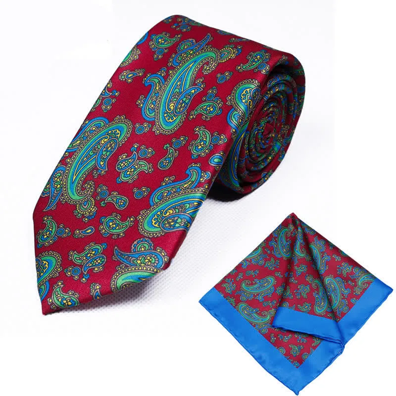2Pcs Men's Geometrical Paisley Handkerchief Necktie Set sold by FloralTrip product image thumbnail 4