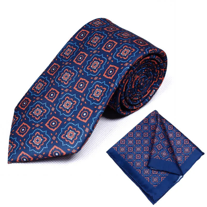 2Pcs Men's Geometrical Paisley Handkerchief Necktie Set sold by FloralTrip
