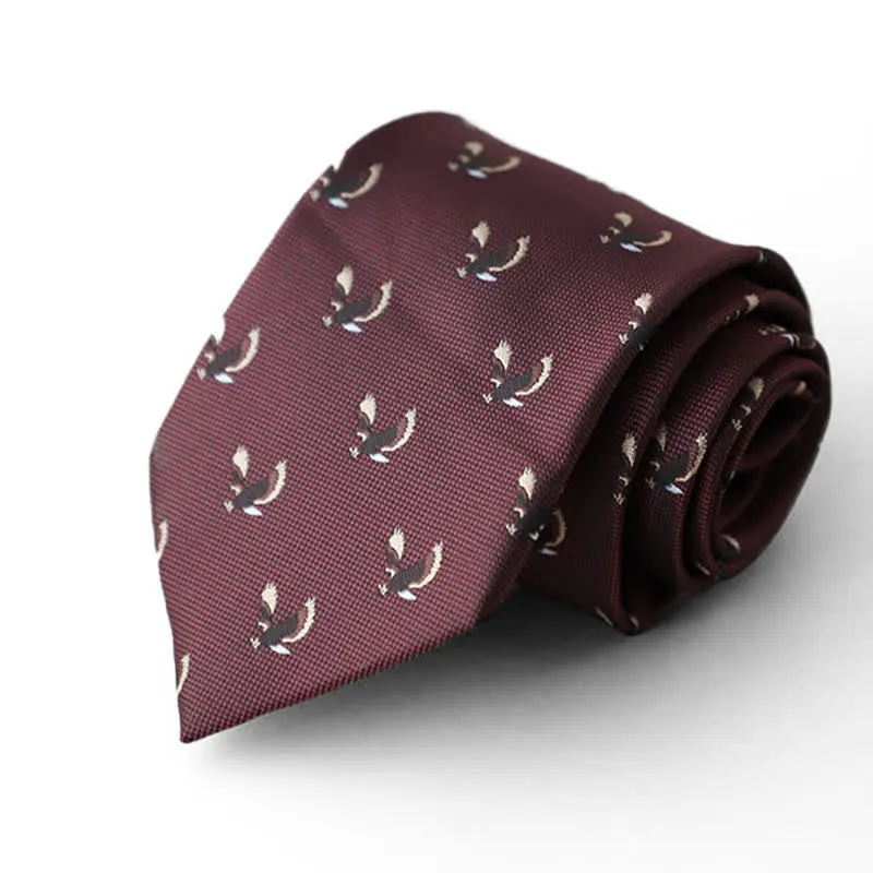 Men's Burgundy Animal Motifs Formal Necktie sold by FloralTrip product image thumbnail 4