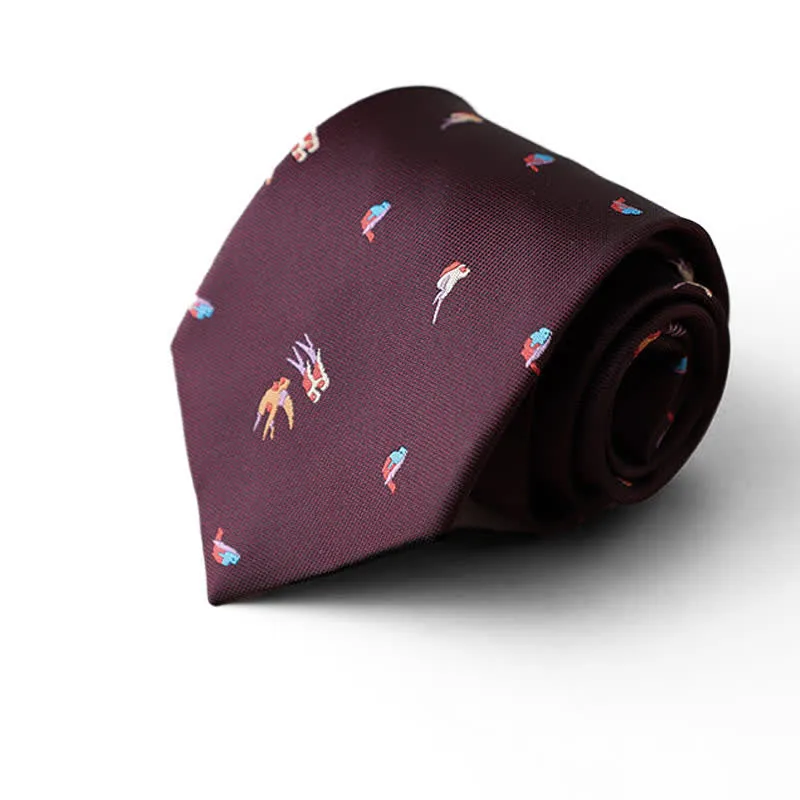 Men's Burgundy Animal Motifs Formal Necktie sold by FloralTrip