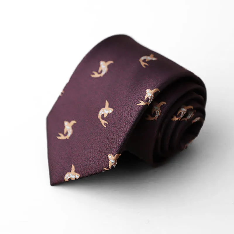 Men's Burgundy Animal Motifs Formal Necktie sold by FloralTrip product image thumbnail 2