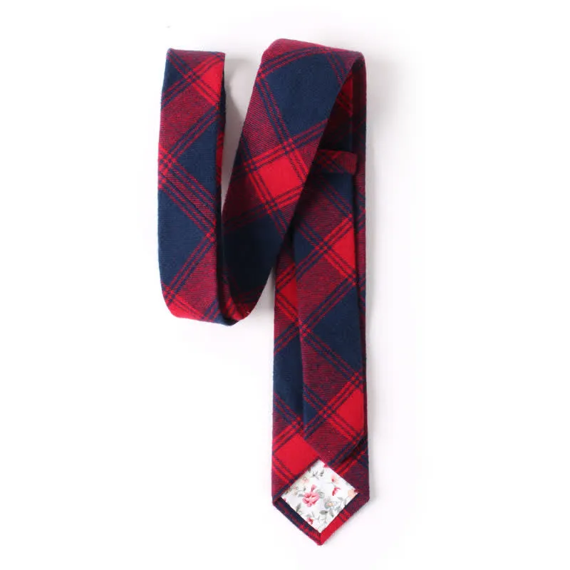 Men's Formal Look Suit Accessory Plaid Cotton Necktie sold by FloralTrip product image thumbnail 4