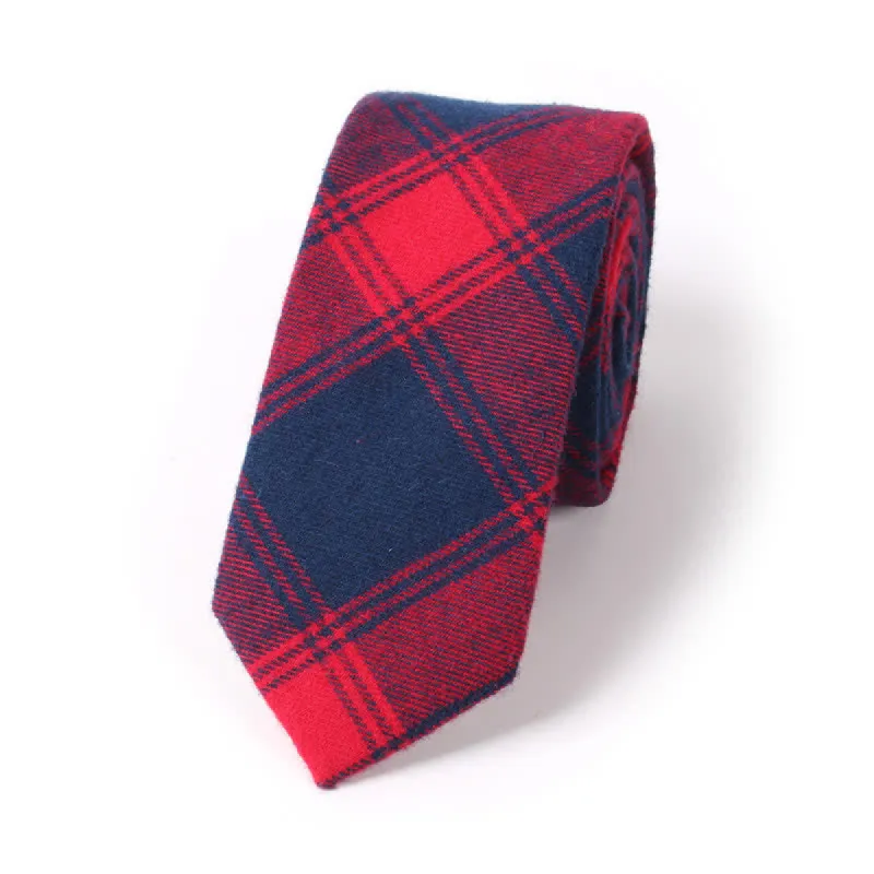 Men's Formal Look Suit Accessory Plaid Cotton Necktie sold by FloralTrip