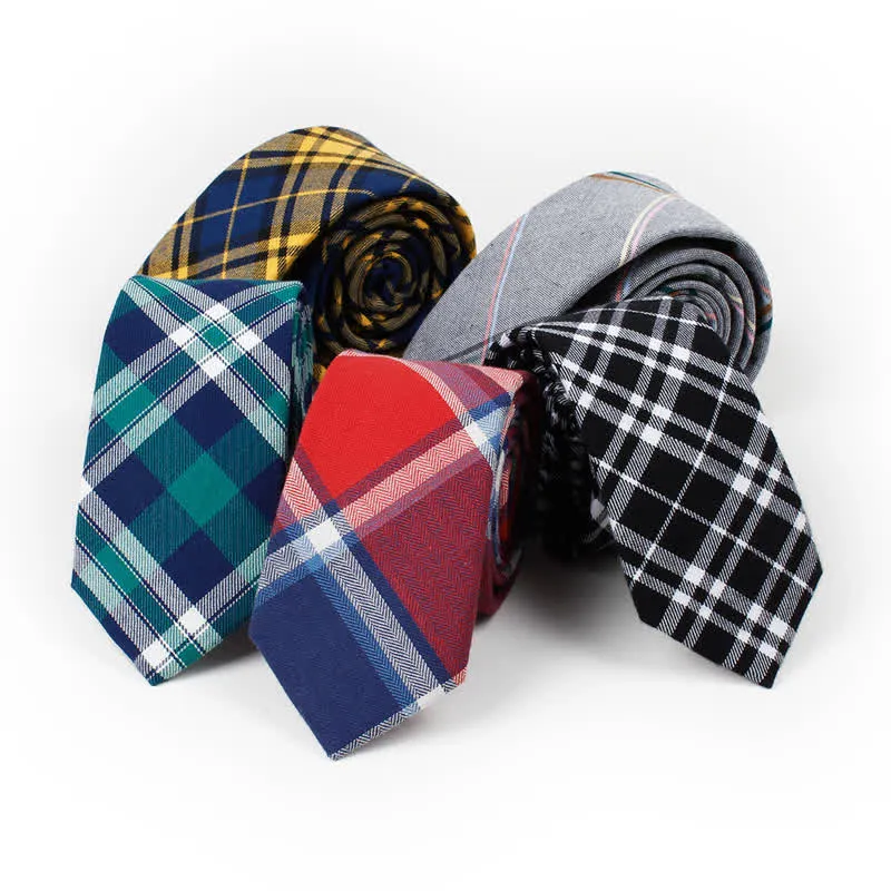 Men's Trendy Plaid Pattern Bow Tie Handkerchief Necktie sold by FloralTrip product image thumbnail 3