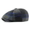 Painter Octagonal Checked Newsboy Beret Hat sold by FloralTrip