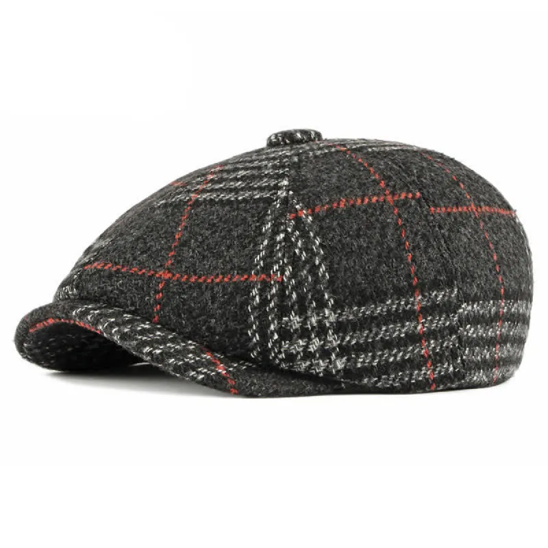 Casual Classic Plaid Octagon Cap Beret Hat sold by FloralTrip