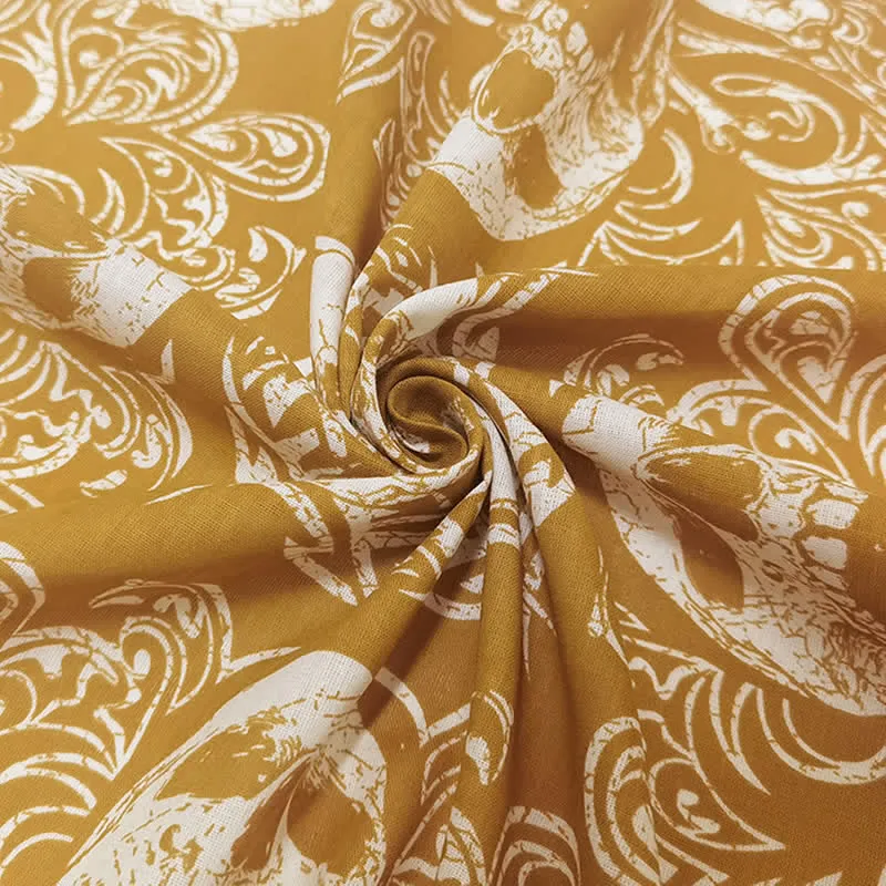 Yellow & White Pirate Skeleton Skull Print Square Scarf sold by FloralTrip product image thumbnail 5