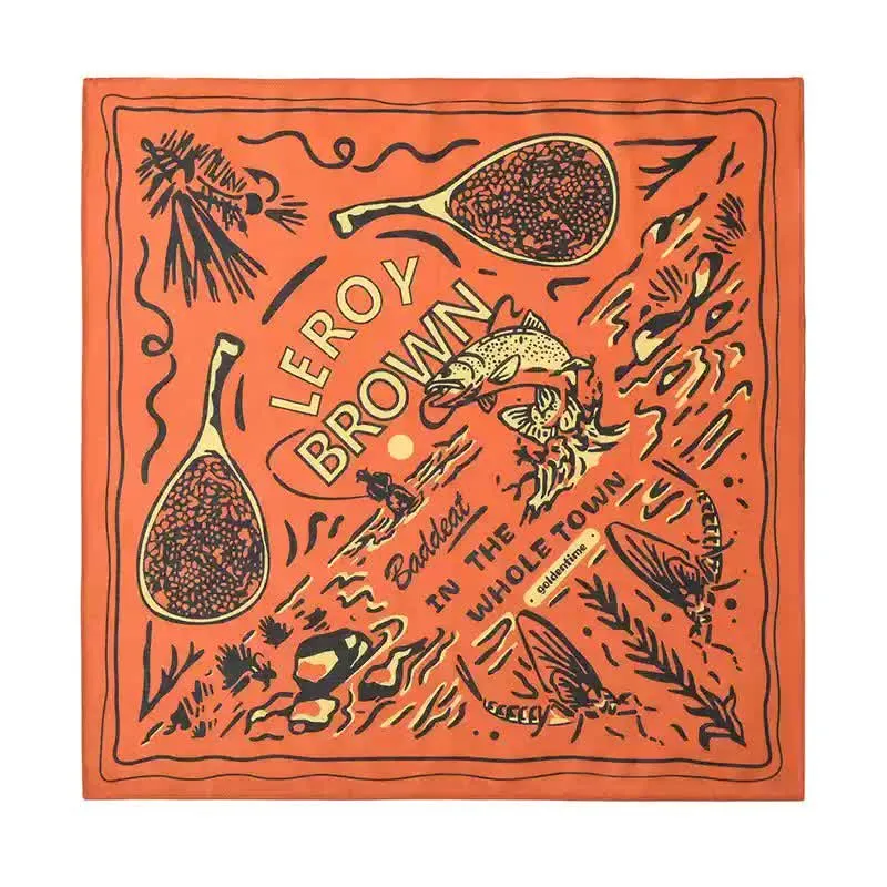 Orange & Black Cowboy Fishing Square Scarf sold by FloralTrip product image thumbnail 2