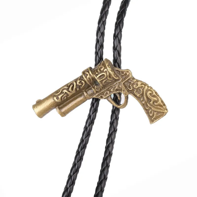 Rodeo Carved Gun Pistol Pendant Bolo Tie sold by FloralTrip product image thumbnail 3