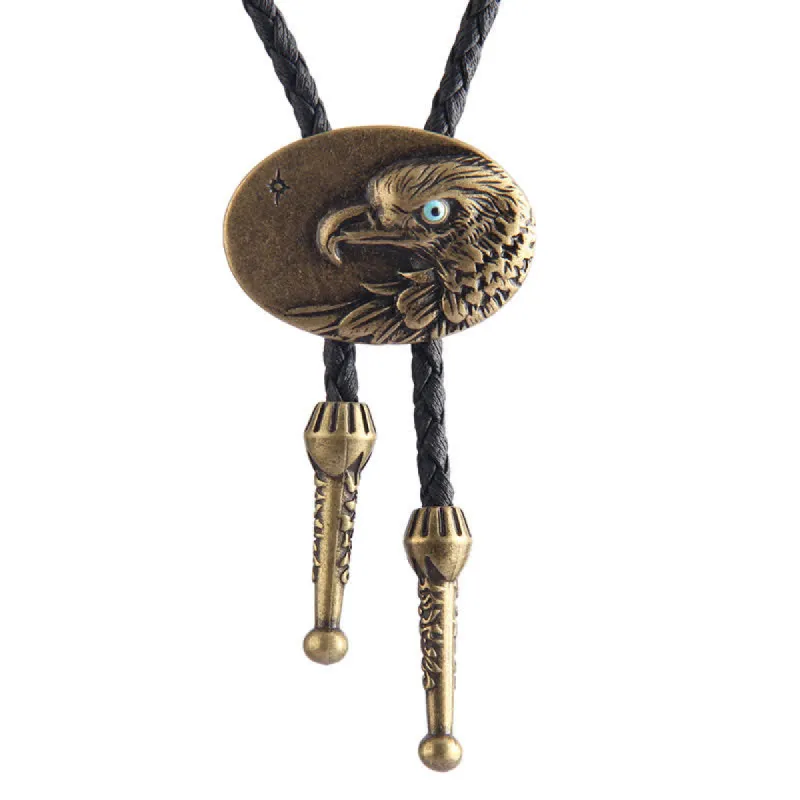 Western Style Oval Eagle Relief Pendant Bolo Tie sold by FloralTrip