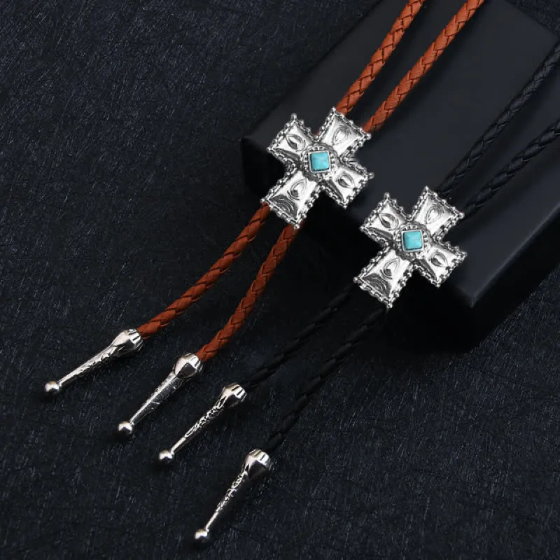 Cross Blue Artificial Stone Bolo Tie sold by FloralTrip