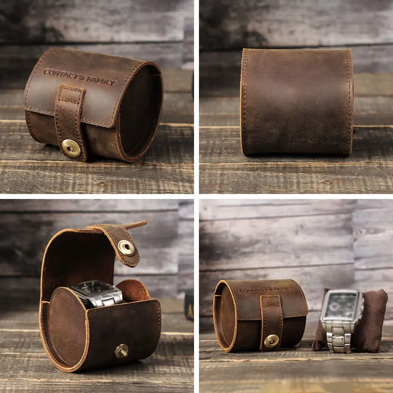 Custom Name Watch Roll Travel Leather Watch Case sold by FloralTrip product image thumbnail 5