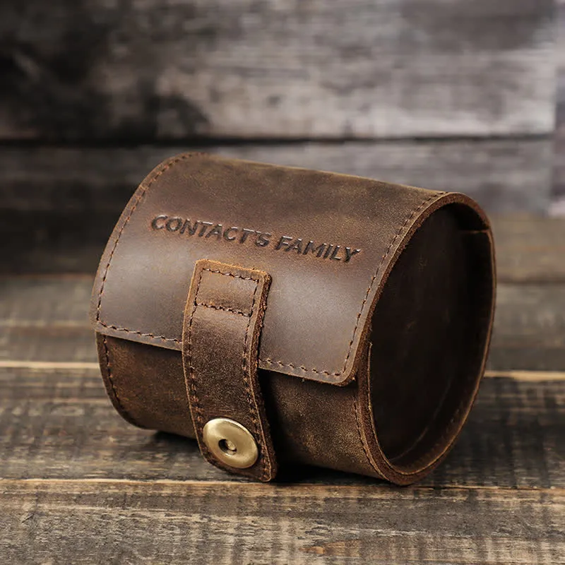 Custom Name Watch Roll Travel Leather Watch Case sold by FloralTrip product image thumbnail 2