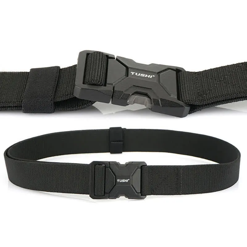 Men's Simple Quick Release Buckle Elastic Tactical Belt sold by FloralTrip product image thumbnail 4