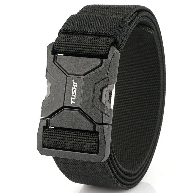 Men's Simple Quick Release Buckle Elastic Tactical Belt sold by FloralTrip
