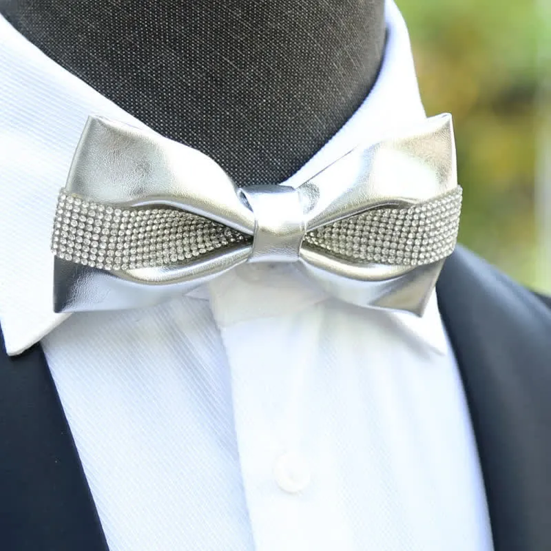 Men's Black Base Sparkling Stones Rhinestone Bow Tie sold by FloralTrip product image thumbnail 2