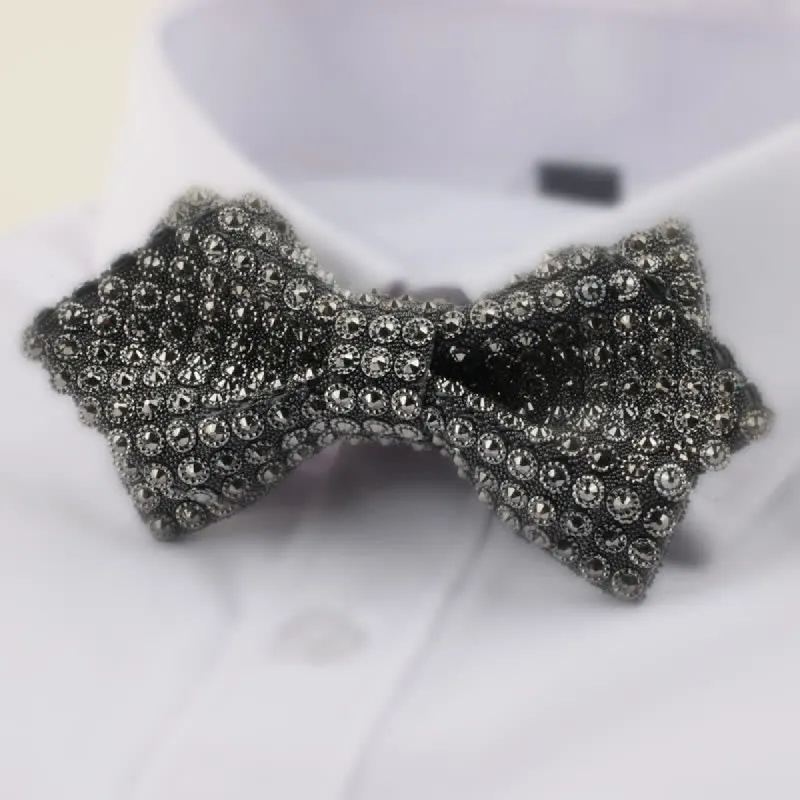 Men's Round Shape Double Layered Pointed Rhinestone Bow Tie sold by FloralTrip