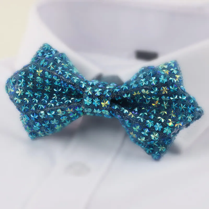 Men's Star Shape Double Layered Pointed Rhinestone Bow Tie sold by FloralTrip