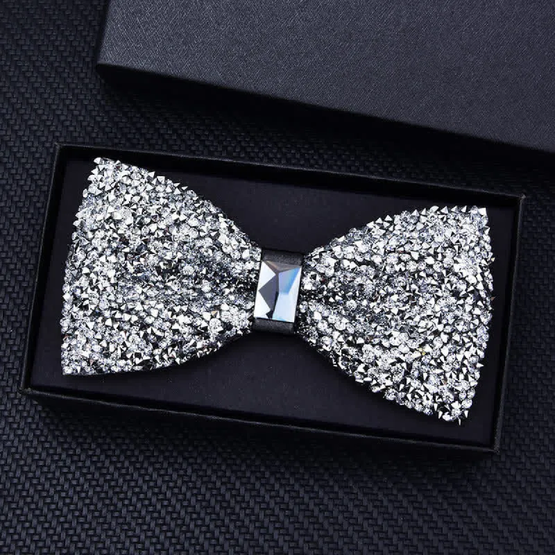 Men's Casual Fashion Crystal Rhinestone Bow Tie sold by FloralTrip