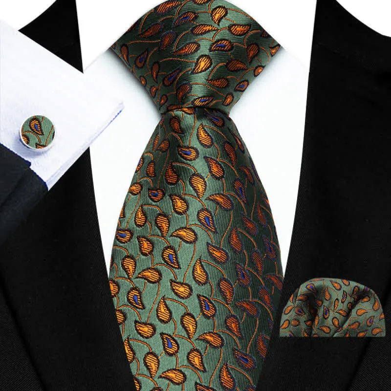 3Pcs Men's Subtle Paisley Pattern Necktie Set sold by FloralTrip