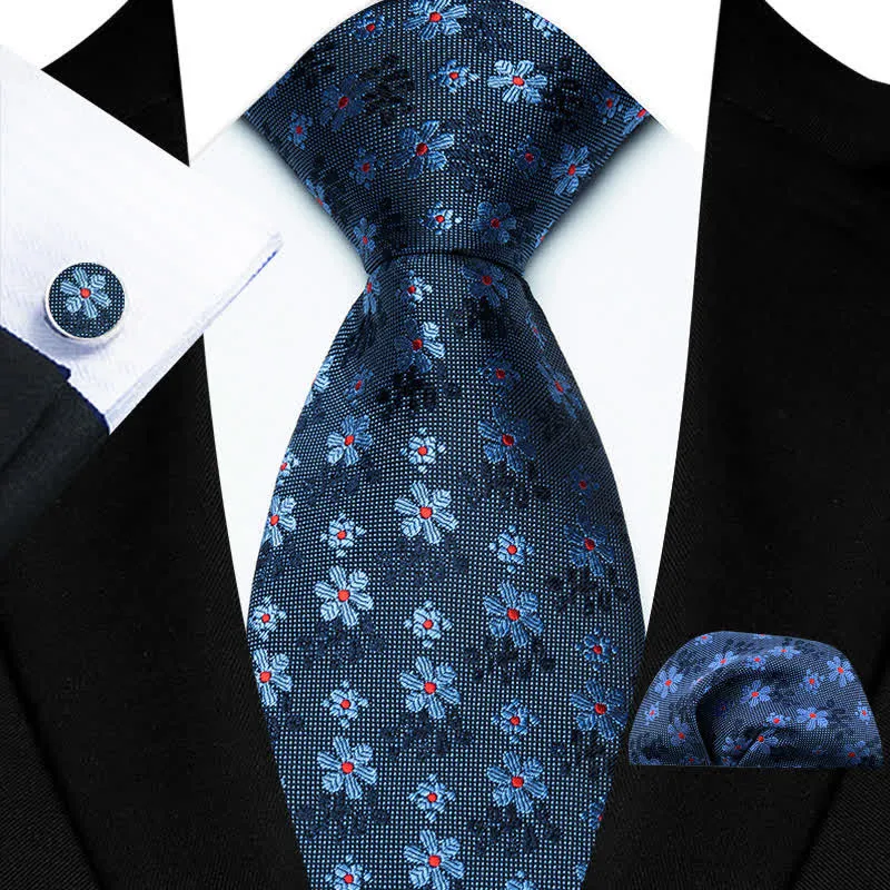 3Pcs Men's Cute Coloful Flower Necktie Set sold by FloralTrip product image thumbnail 3