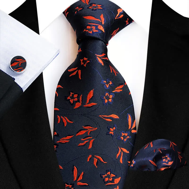 3Pcs Men's Burning Flame Floral Necktie Set sold by FloralTrip product image thumbnail 2