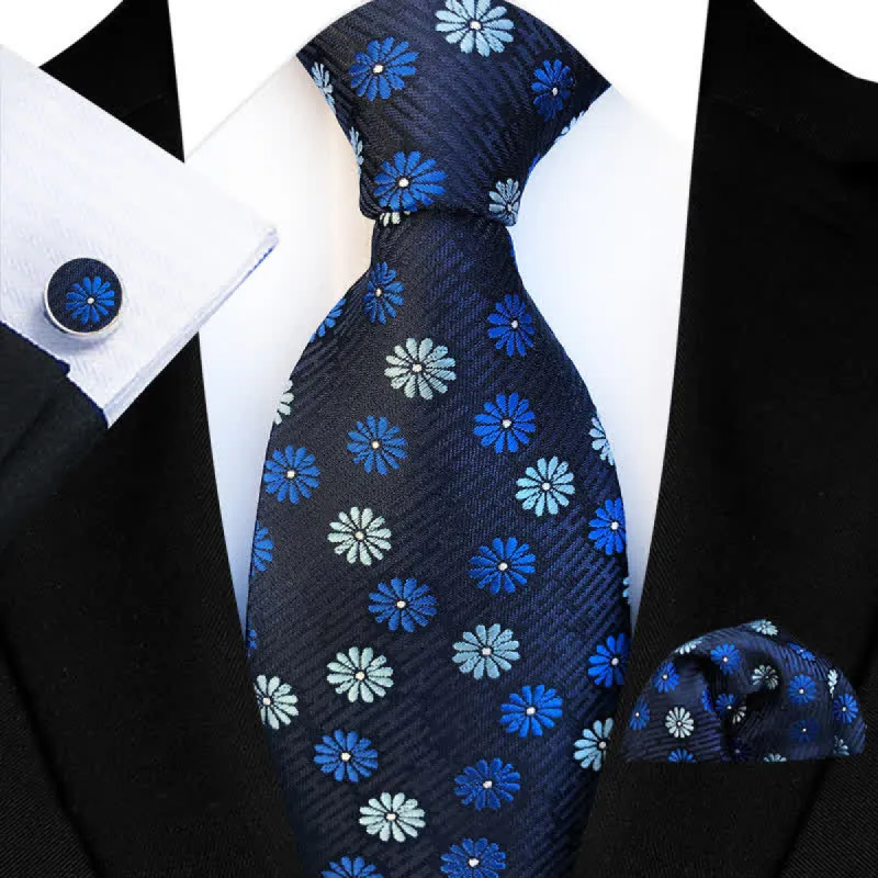 3Pcs Men's Little Daisy Floral Necktie Set made by FloralTrip