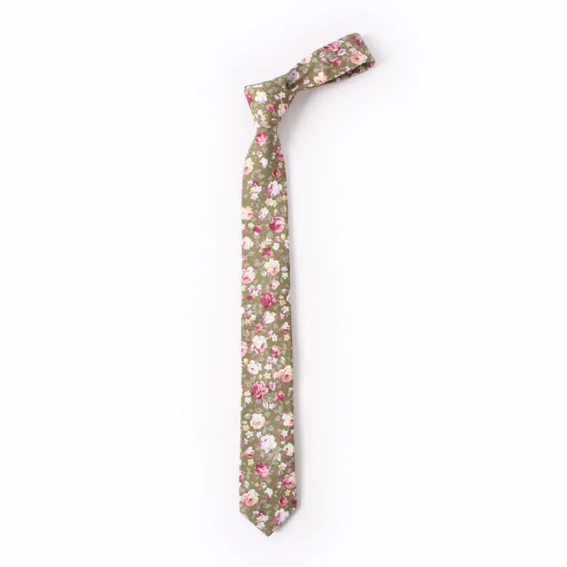 Men's Cute Fresh Flower Pattern Cotton Necktie sold by FloralTrip product image thumbnail 5