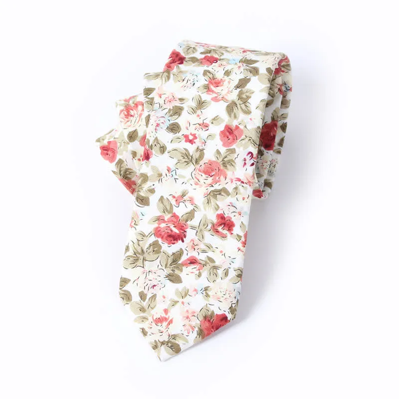 Men's Cute Fresh Flower Pattern Cotton Necktie sold by FloralTrip product image thumbnail 3