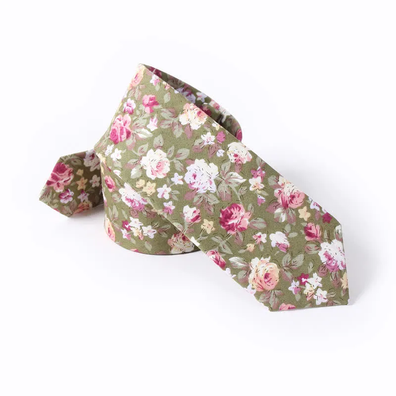 Men's Cute Fresh Flower Pattern Cotton Necktie sold by FloralTrip product image thumbnail 4