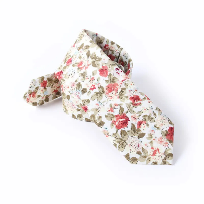Men's Cute Fresh Flower Pattern Cotton Necktie sold by FloralTrip